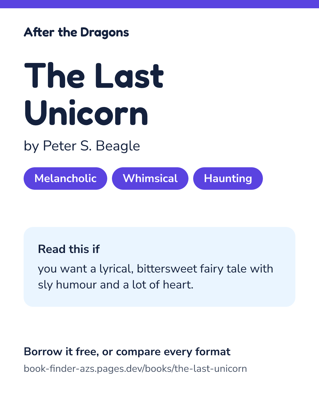 Share card for The Last Unicorn