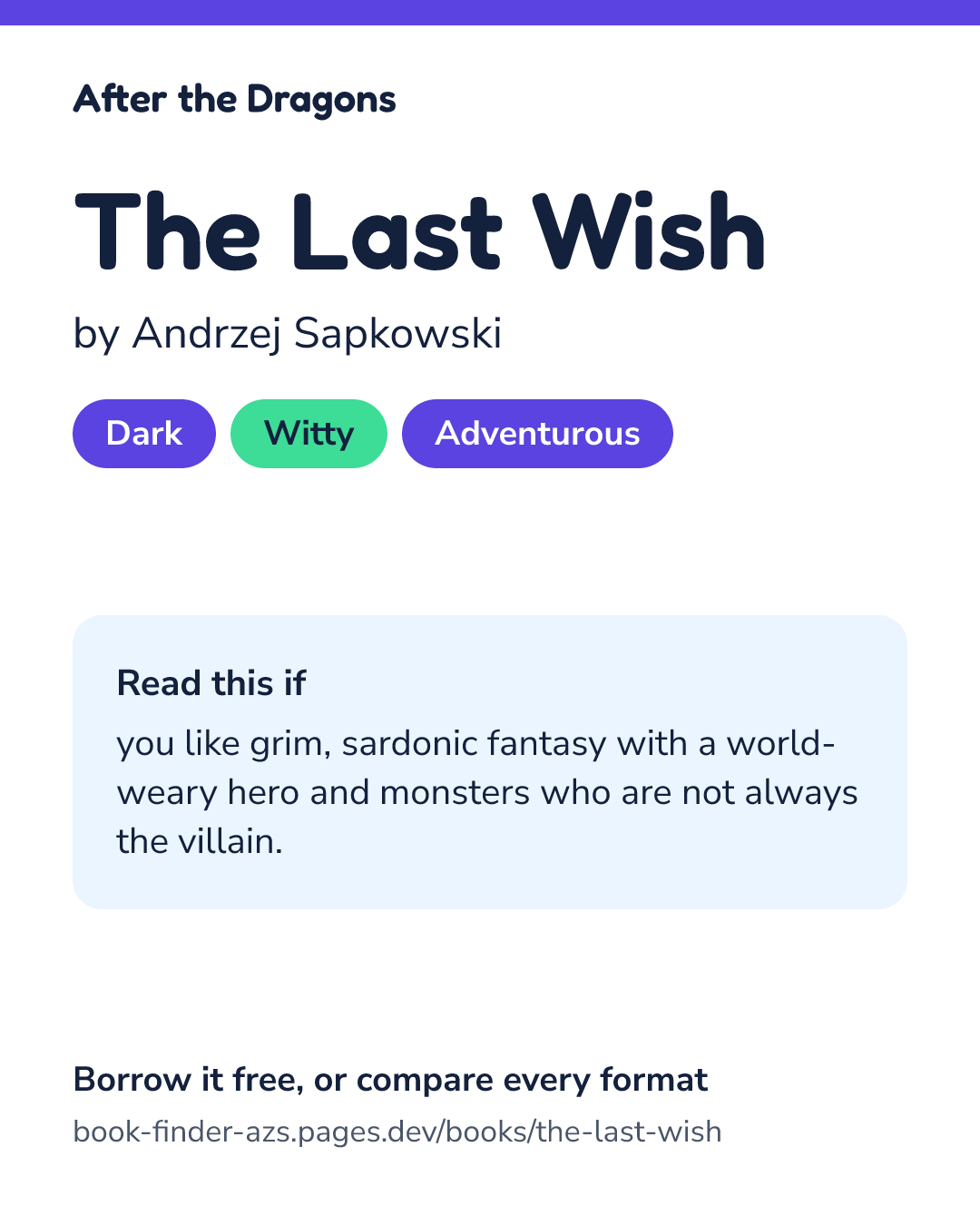 Share card for The Last Wish
