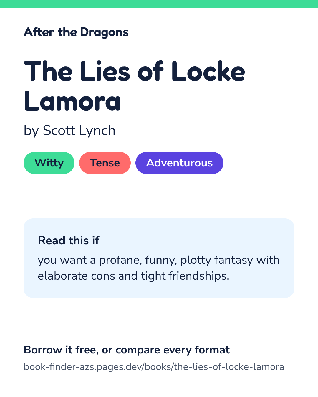 Share card for The Lies of Locke Lamora