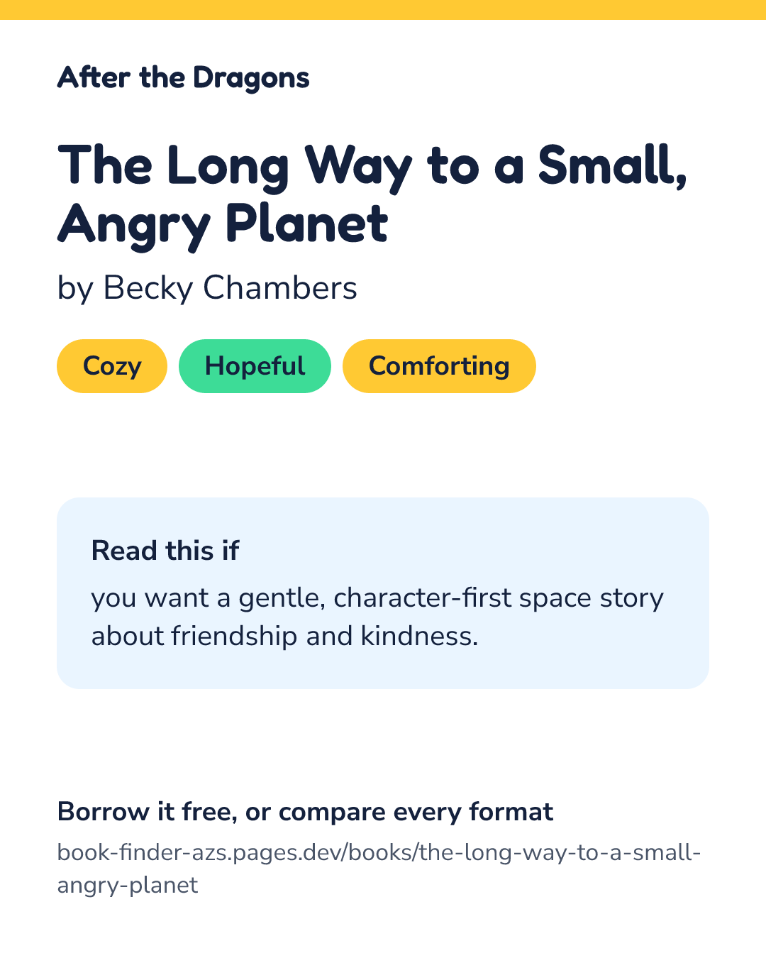 Share card for The Long Way to a Small, Angry Planet