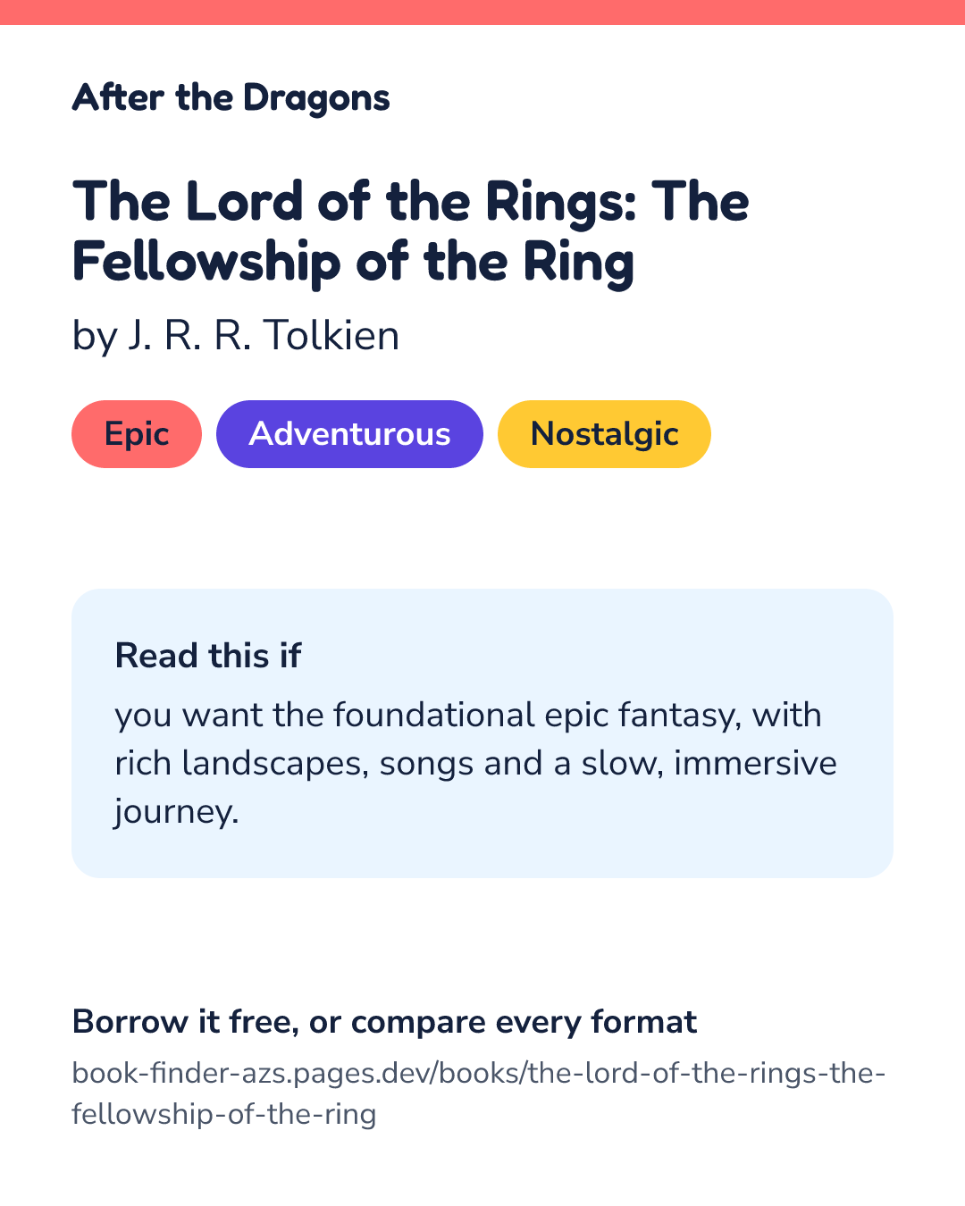 Share card for The Lord of the Rings: The Fellowship of the Ring