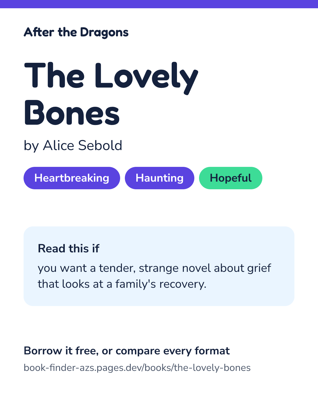 Share card for The Lovely Bones