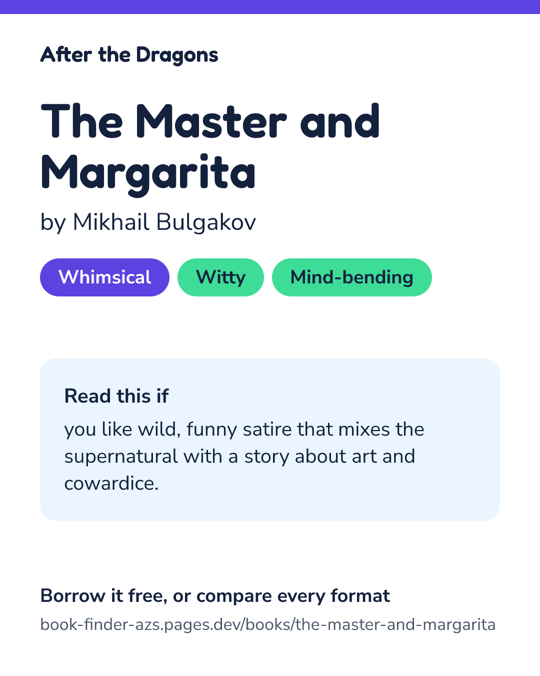 Share card for The Master and Margarita