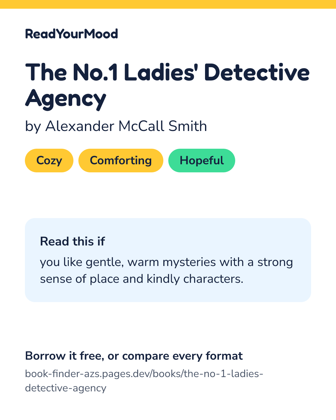 Share card for The No.1 Ladies' Detective Agency