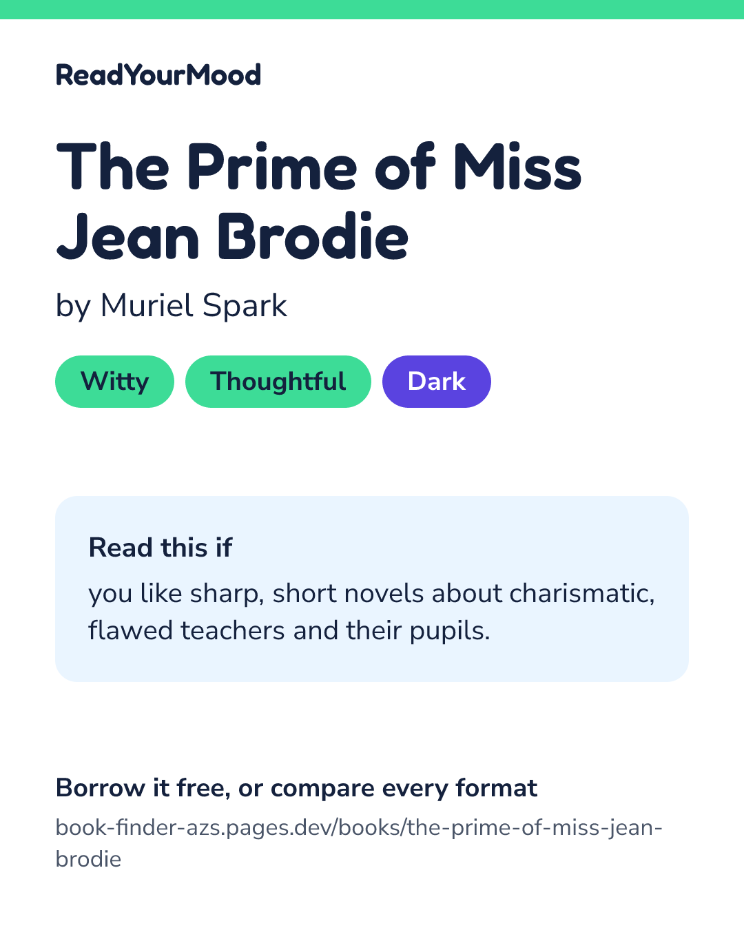 Share card for The Prime of Miss Jean Brodie