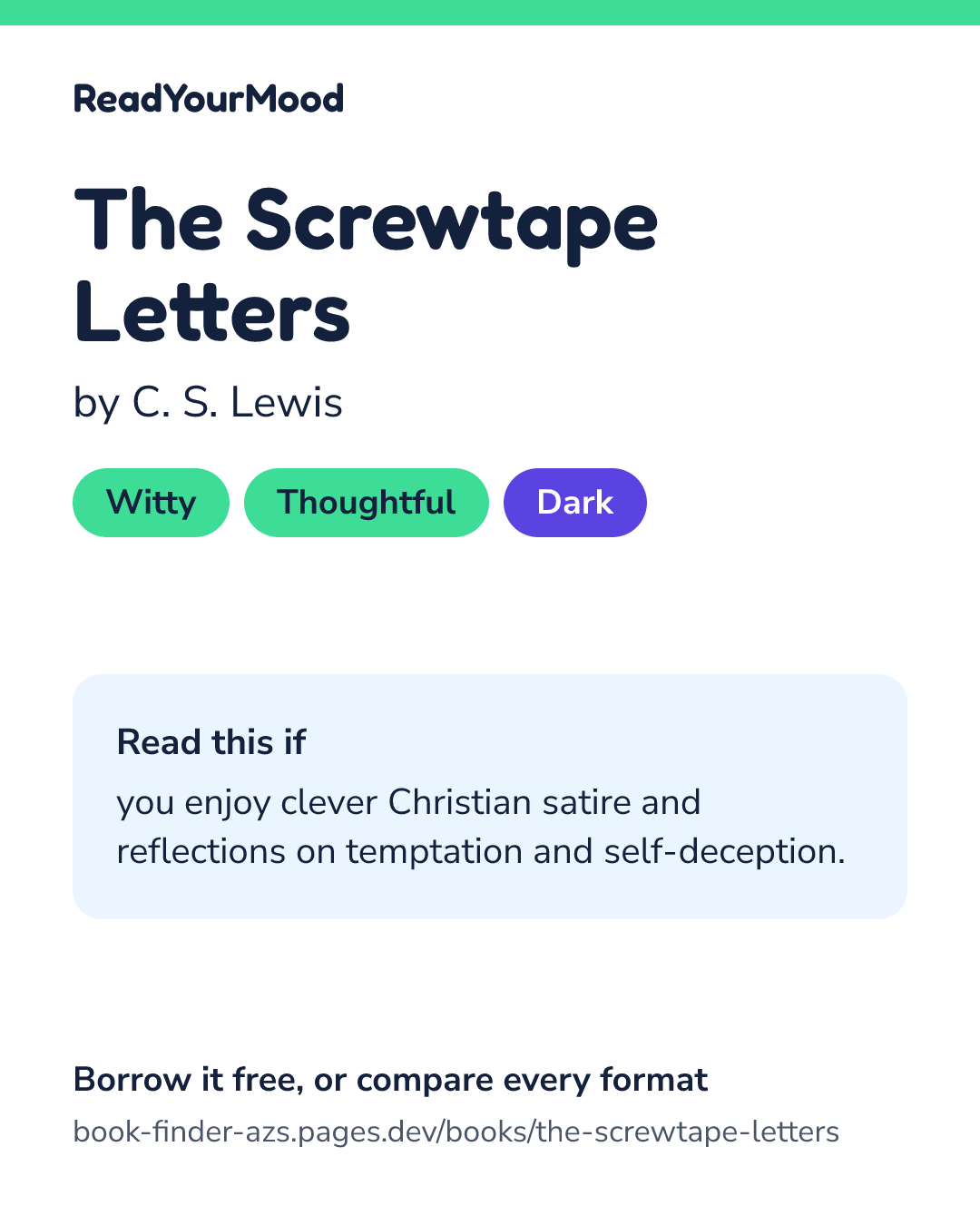 Share card for The Screwtape Letters