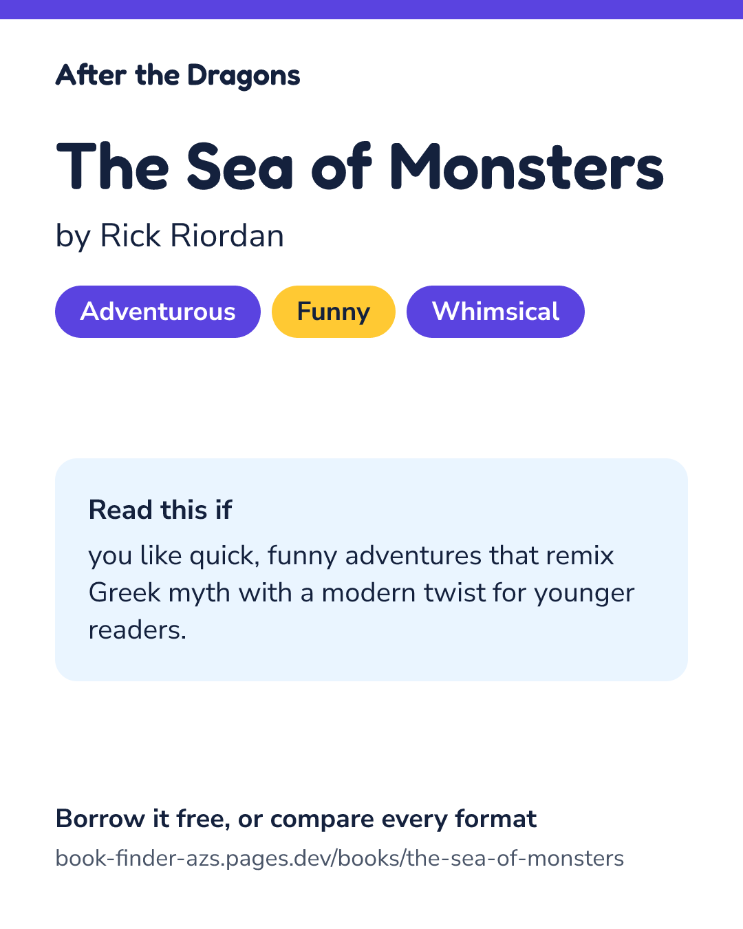 Share card for The Sea of Monsters