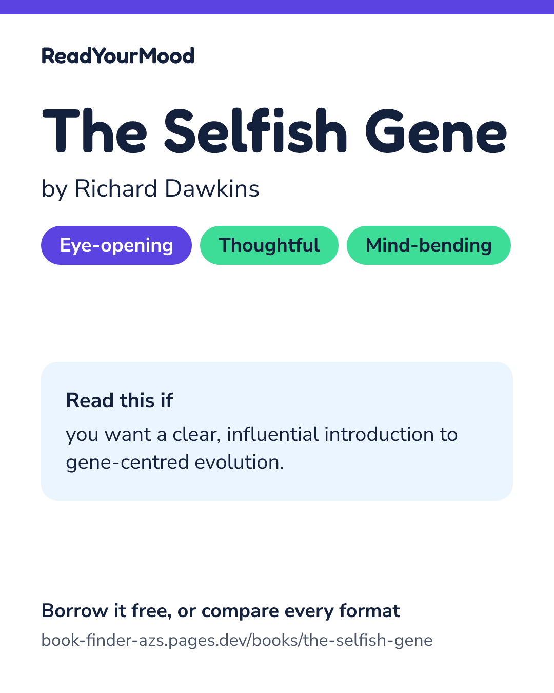 Share card for The Selfish Gene