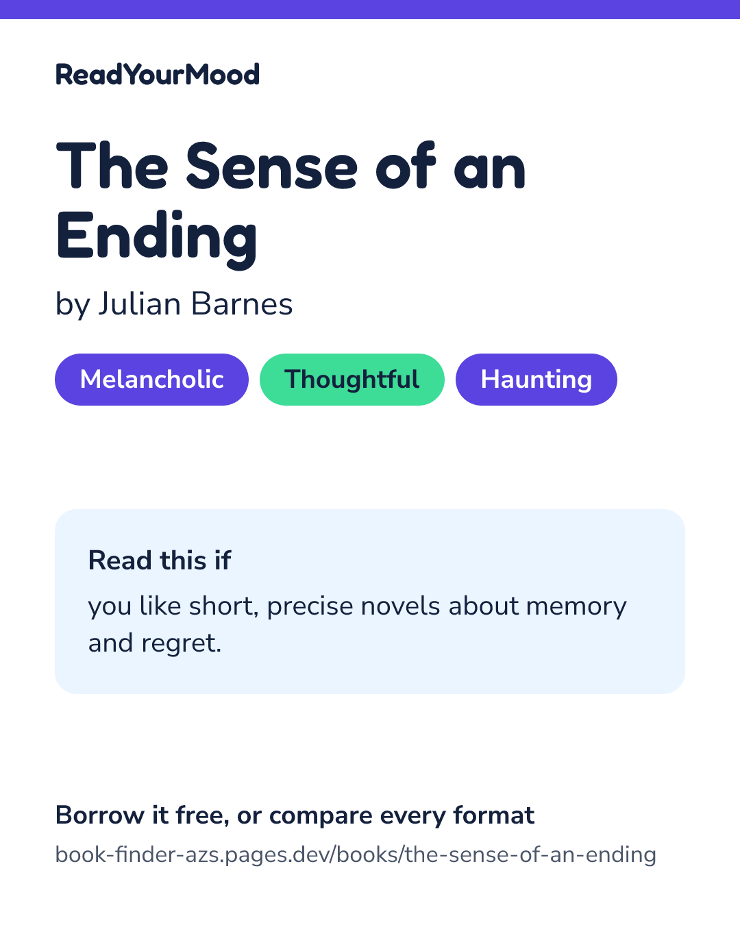 Share card for The Sense of an Ending