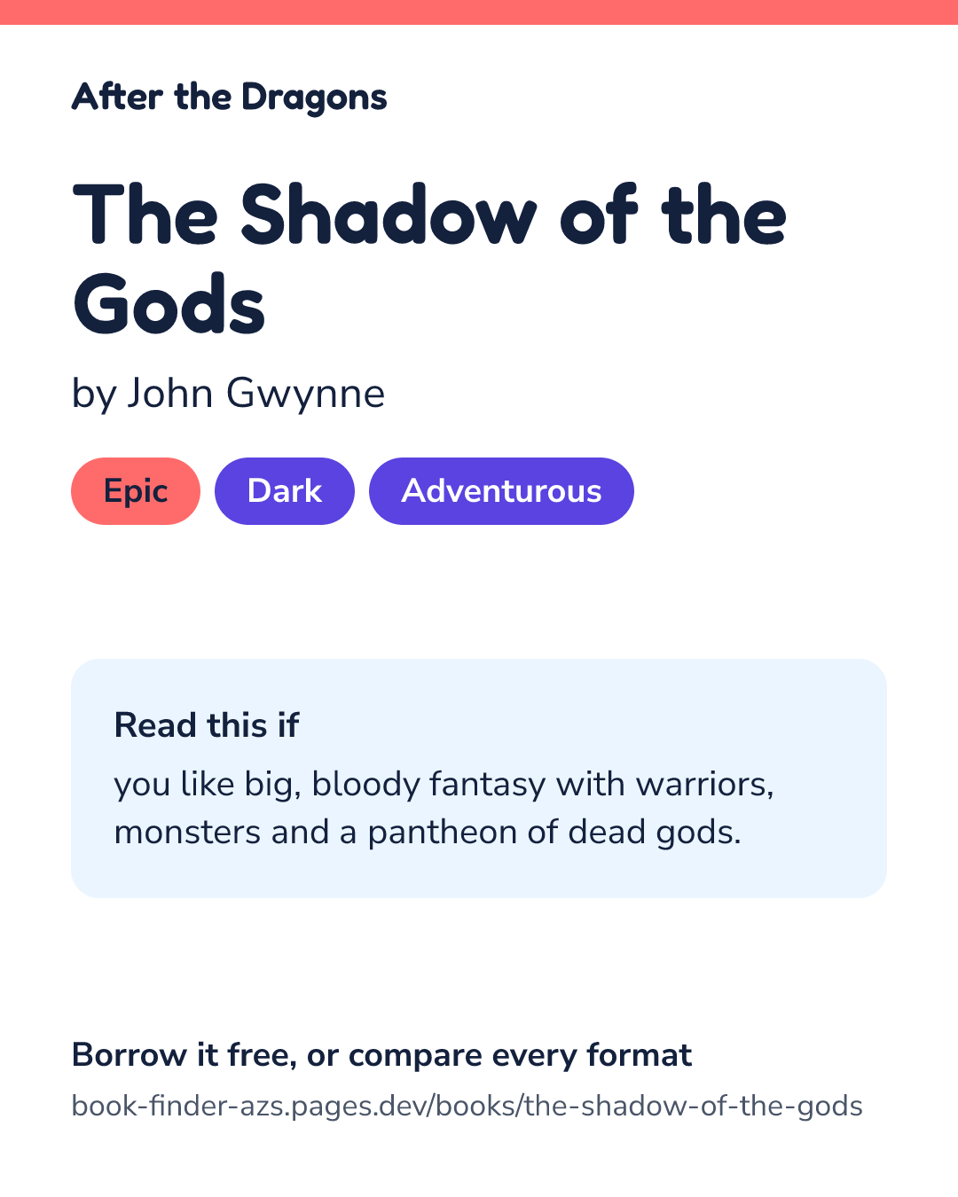 Share card for The Shadow of the Gods