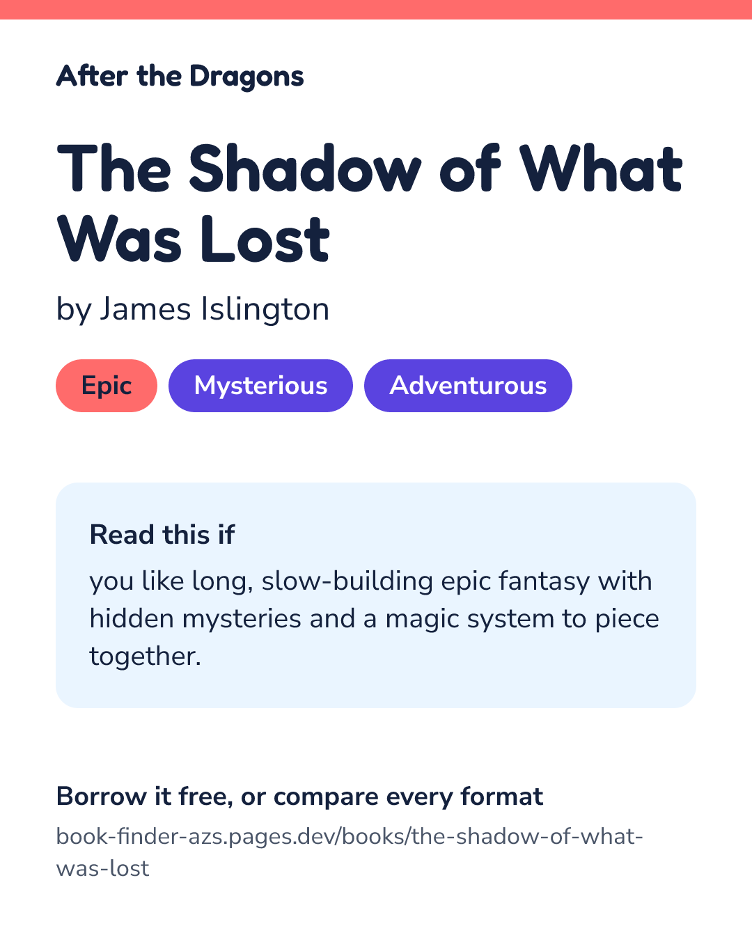 Share card for The Shadow of What Was Lost