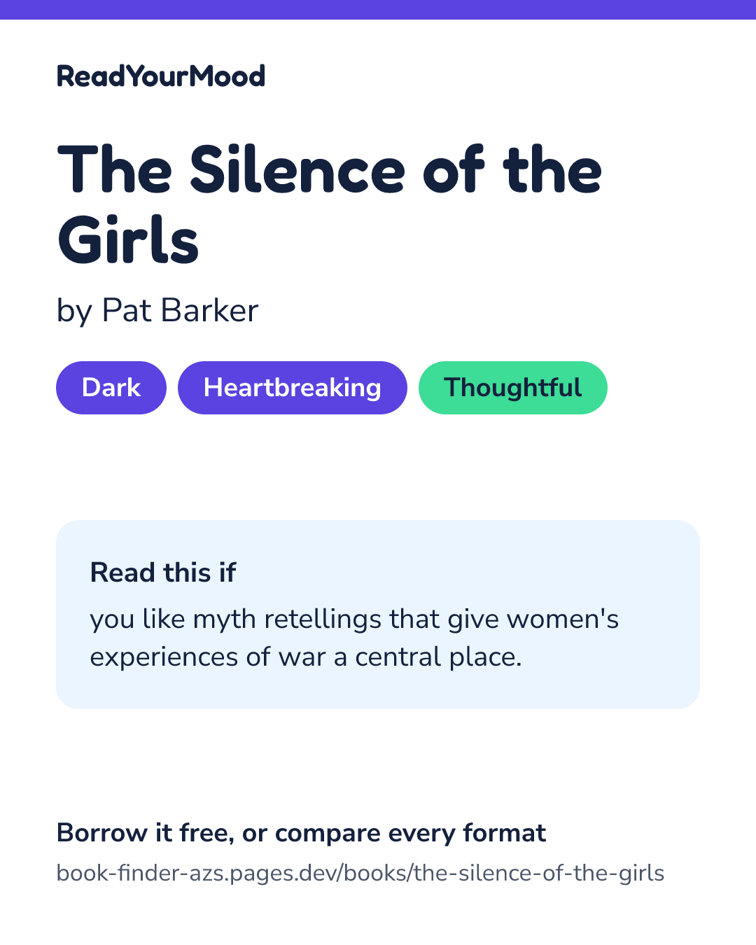 Share card for The Silence of the Girls