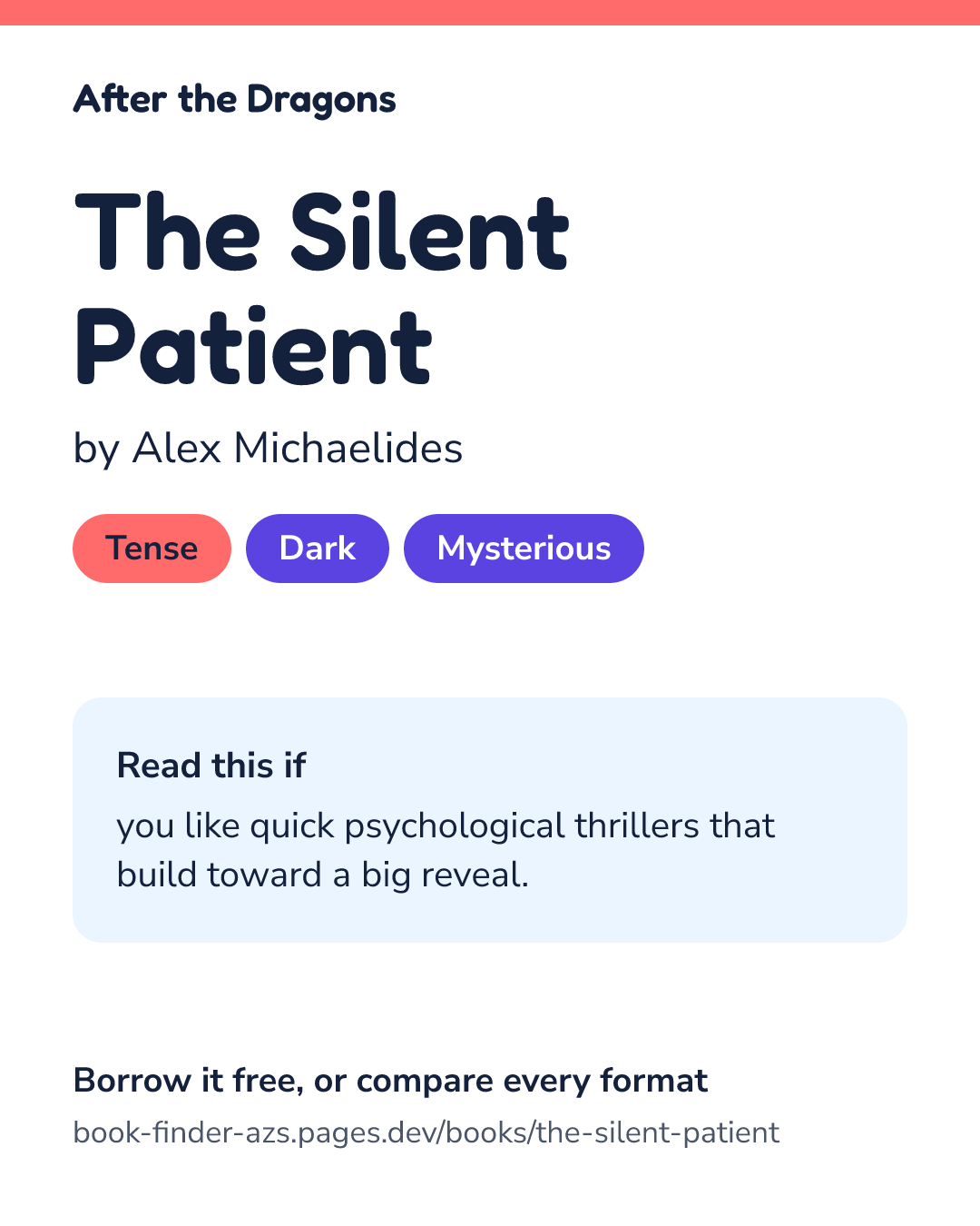 Share card for The Silent Patient