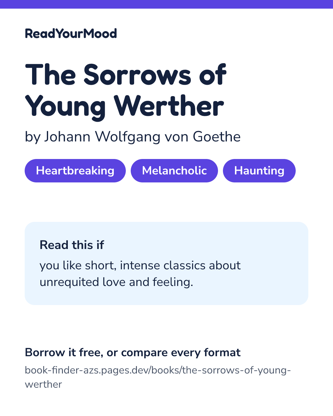 Share card for The Sorrows of Young Werther