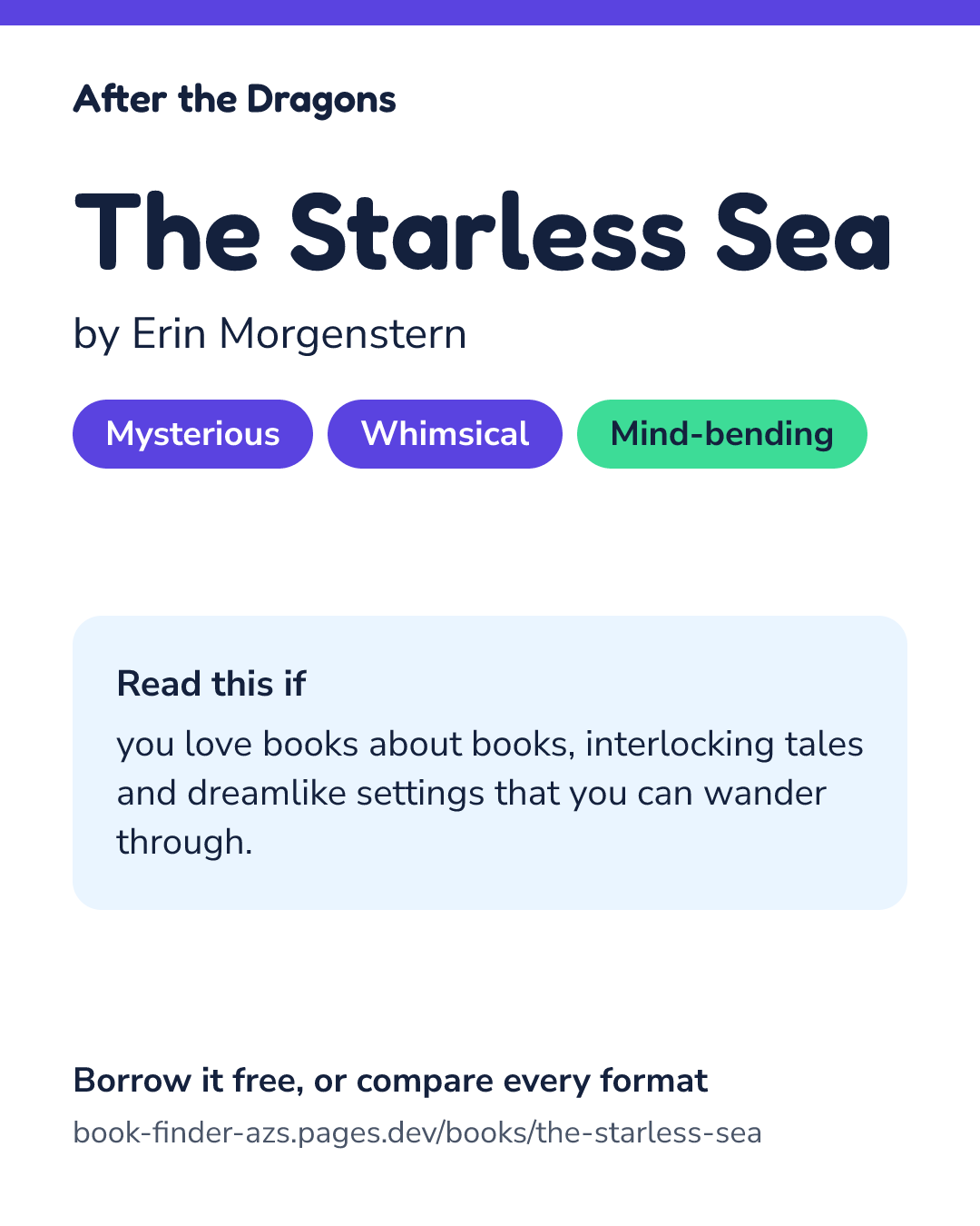 Share card for The Starless Sea