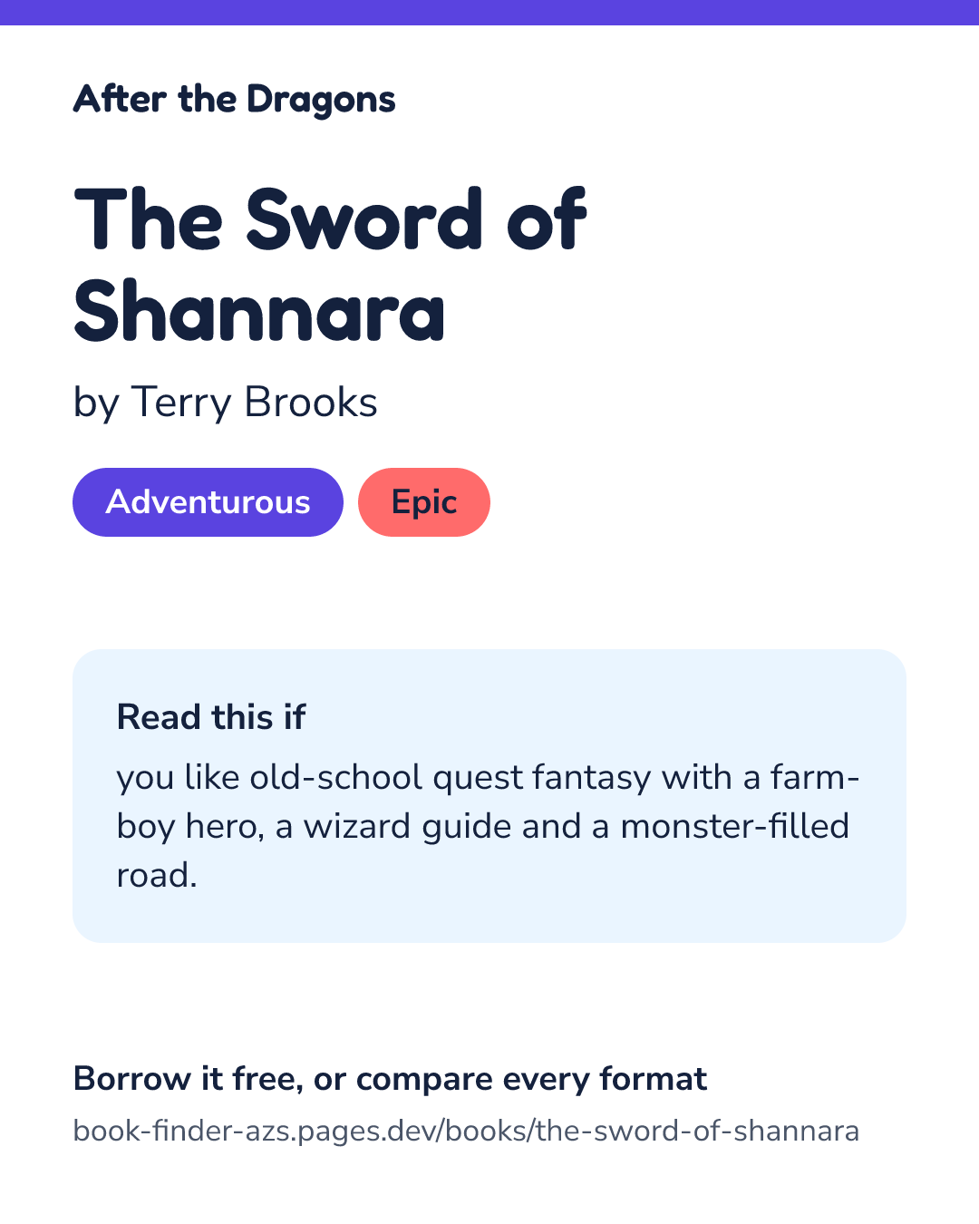 Share card for The Sword of Shannara