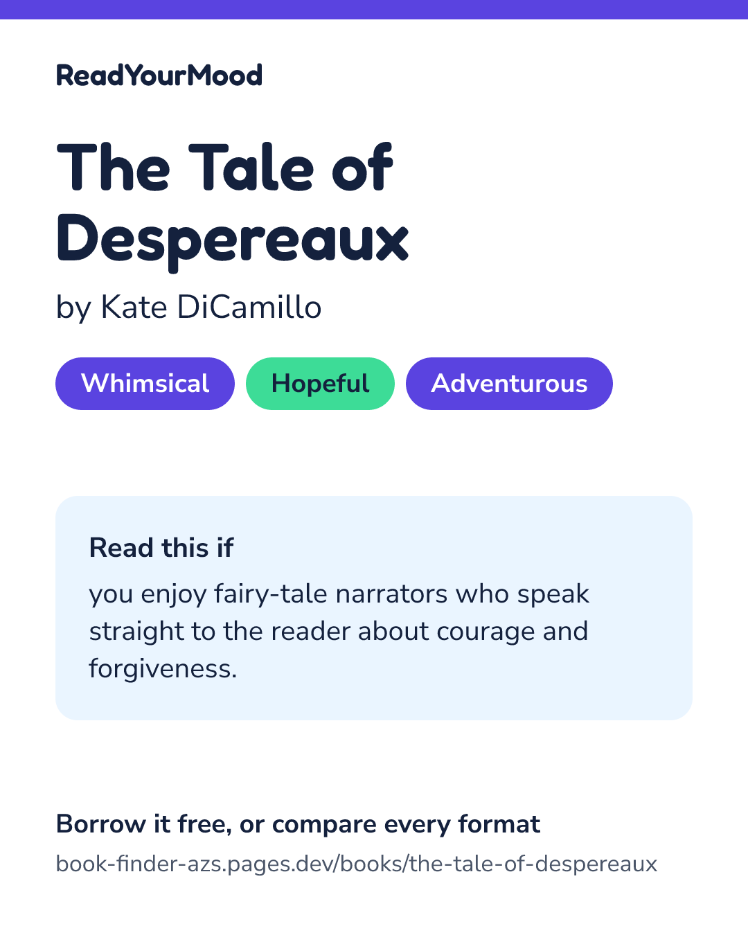 Share card for The Tale of Despereaux