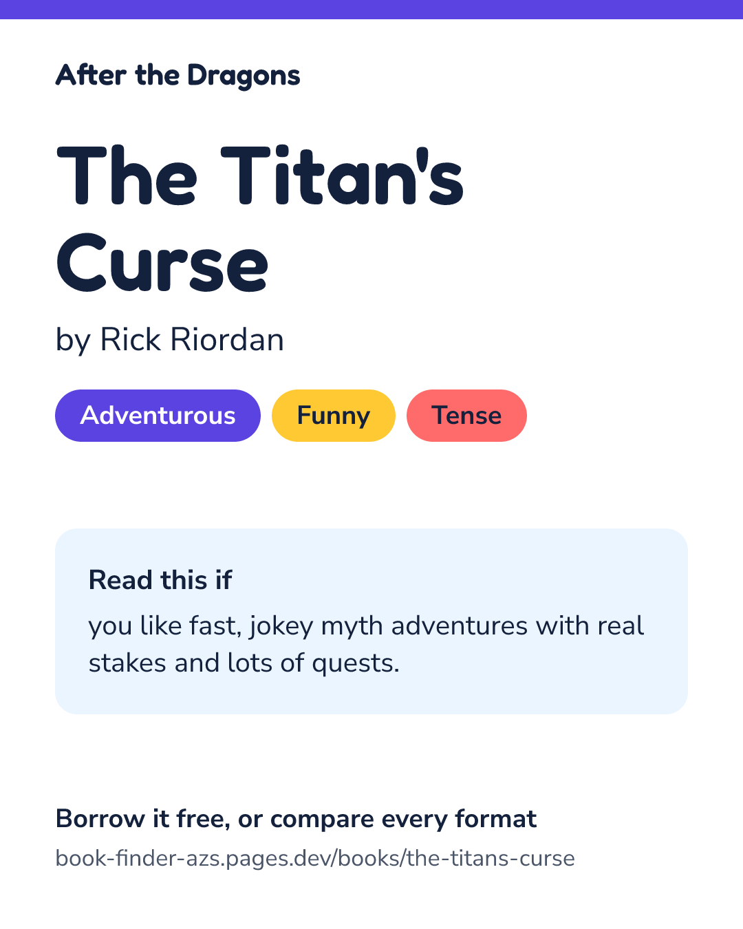 Share card for The Titan's Curse