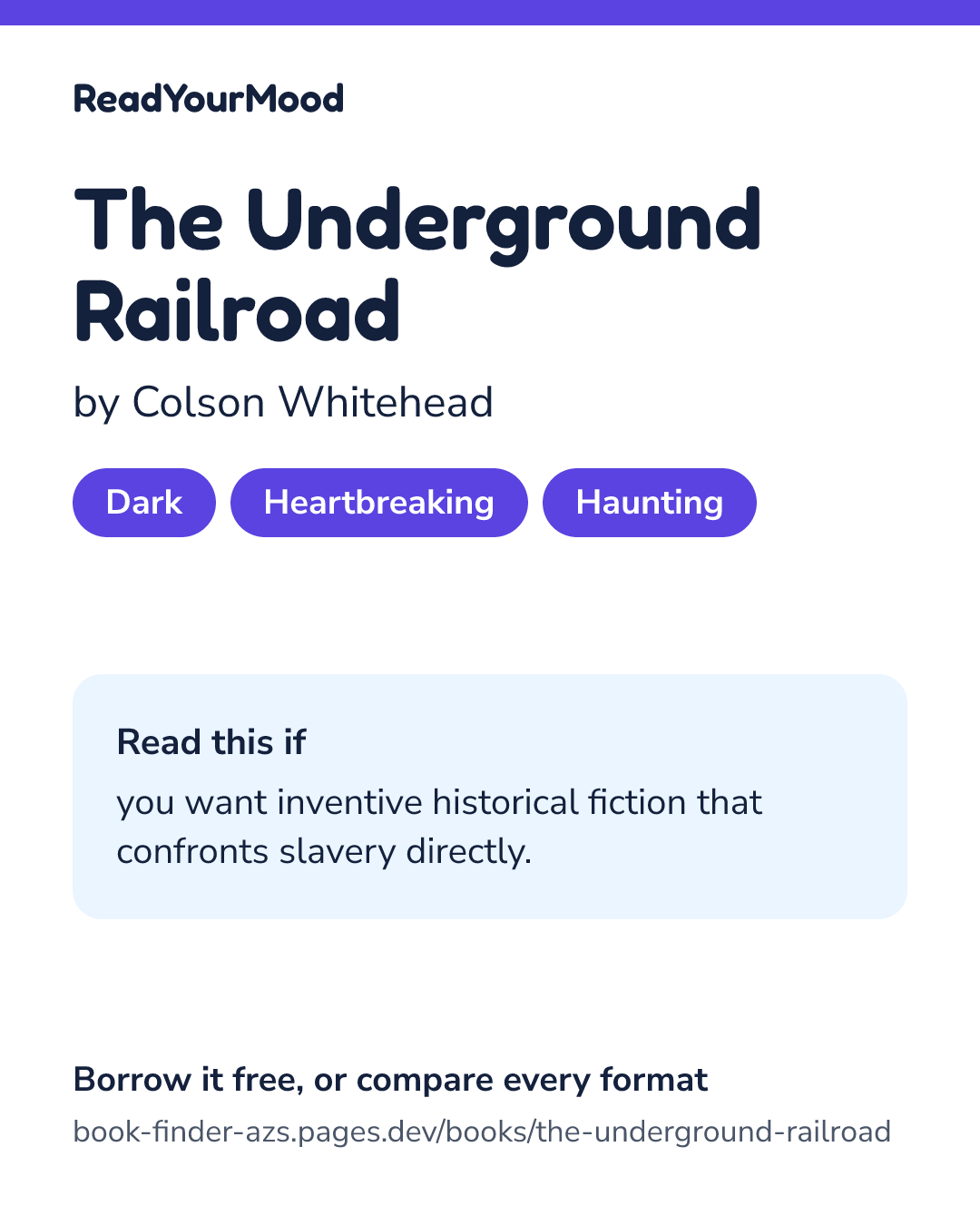 Share card for The Underground Railroad