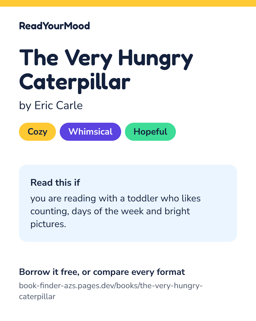 Share card for The Very Hungry Caterpillar