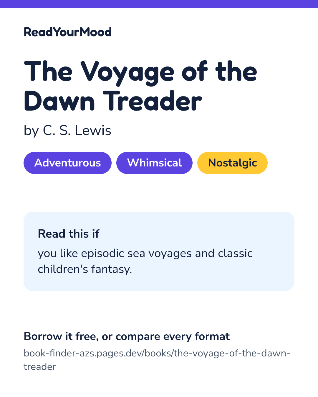 Share card for The Voyage of the Dawn Treader