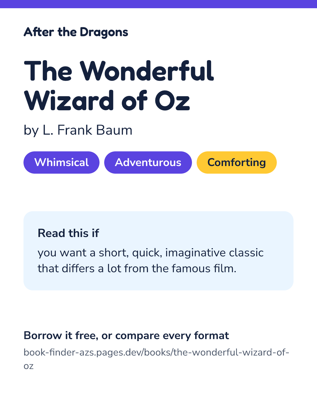 Share card for The Wonderful Wizard of Oz