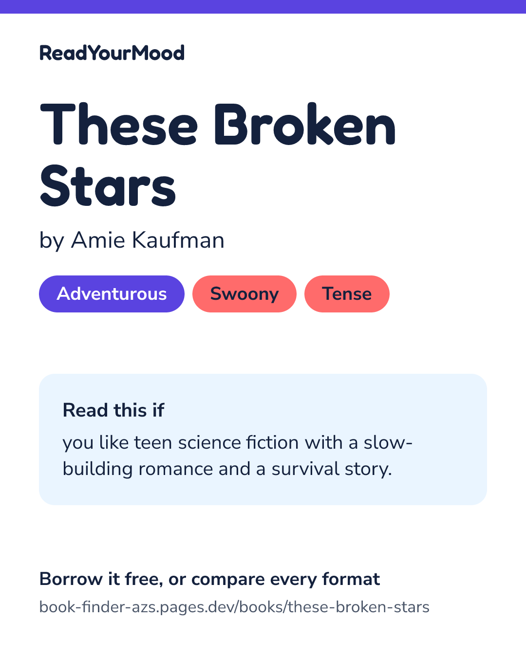 Share card for These Broken Stars