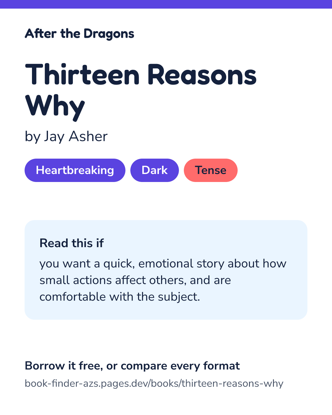 Share card for Thirteen Reasons Why