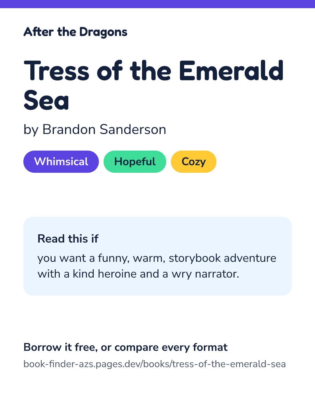 Share card for Tress of the Emerald Sea