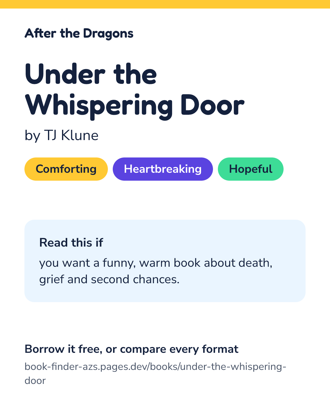 Share card for Under the Whispering Door