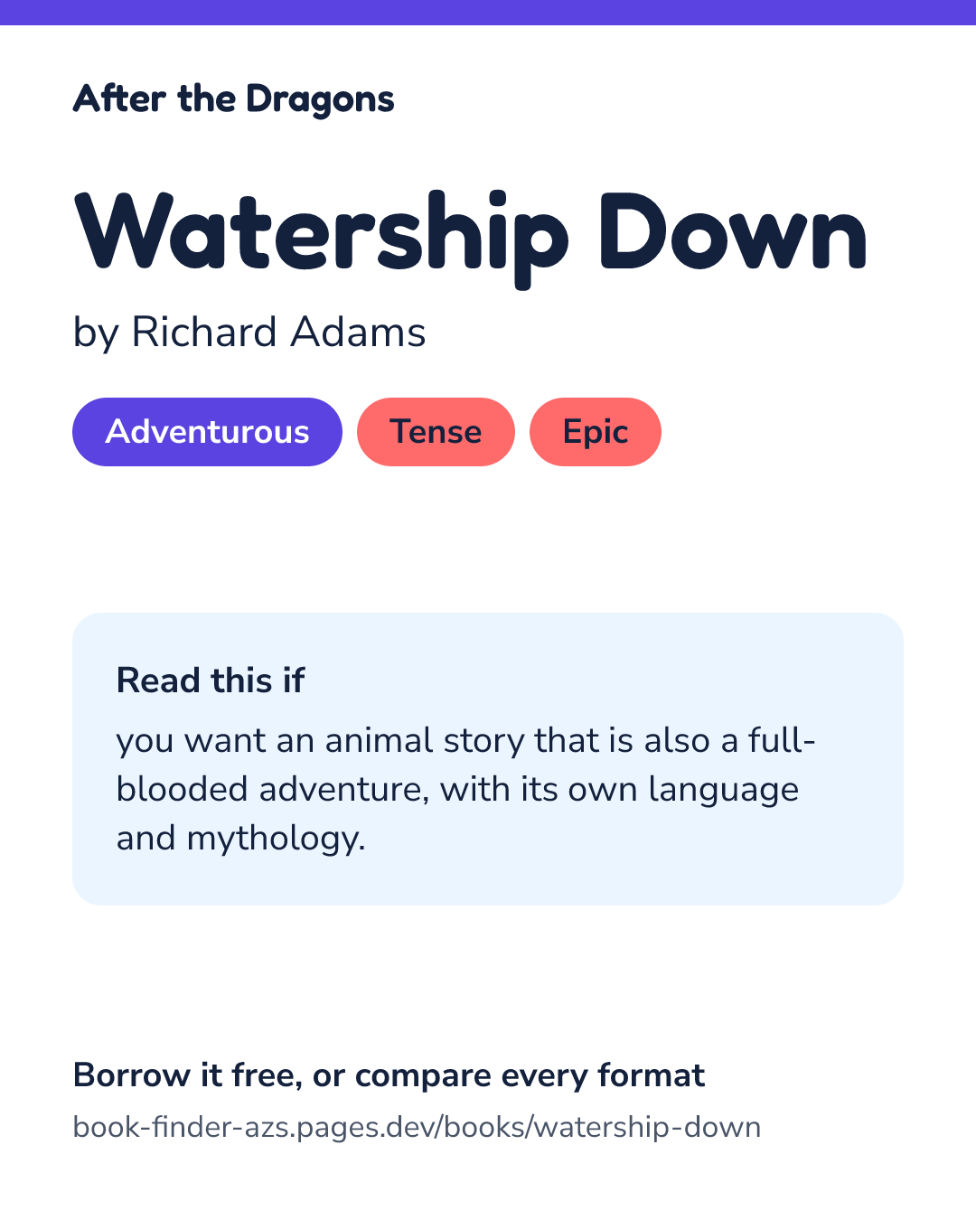 Share card for Watership Down