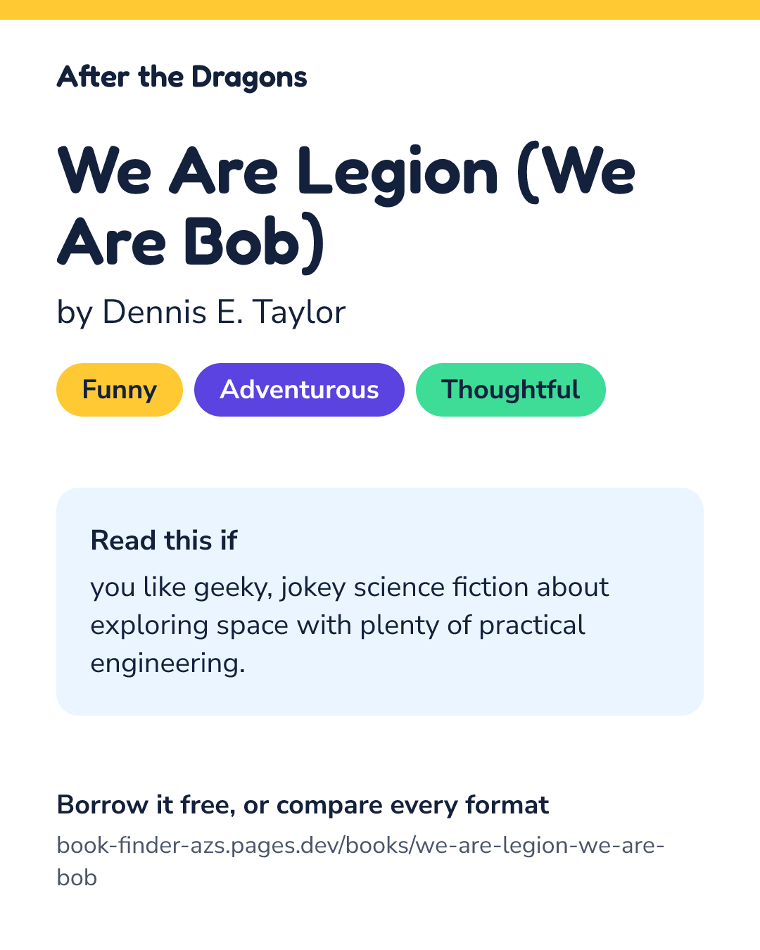Share card for We Are Legion (We Are Bob)